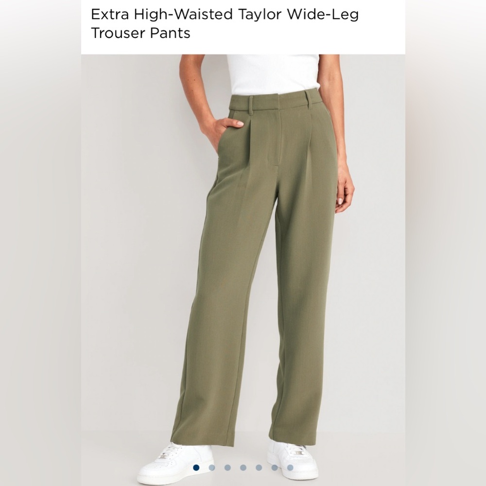 Wide leg trousers in Olive